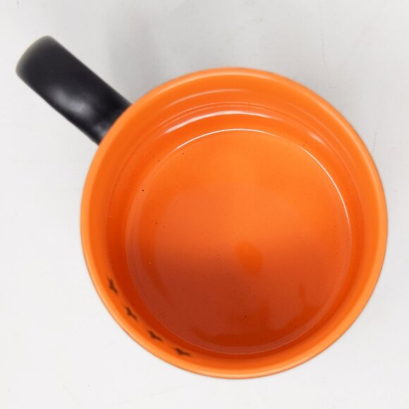 Eli Ana Flying Ghost Halloween Mug New 2024 Black Orange Stars Retro Whimsical - Picture 8 of 11